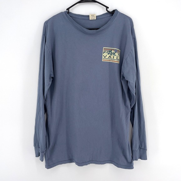 Vail Colorado Long Sleeve T Shirt Blue84 Mens Size M Ski Graphic - Picture 1 of 8
